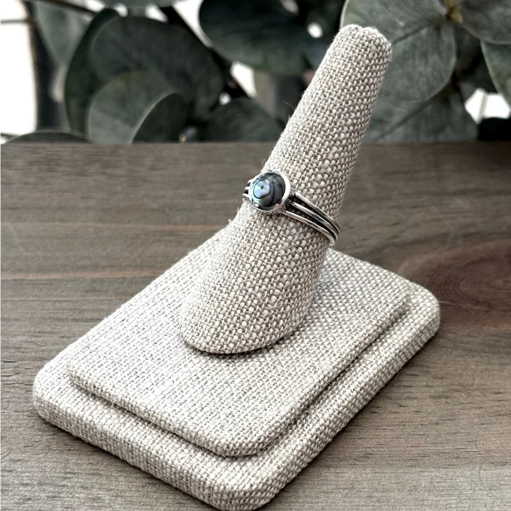 925 Sterling Silver with Abalone Shell Ring! Available in sizes 4-10! NEW!
